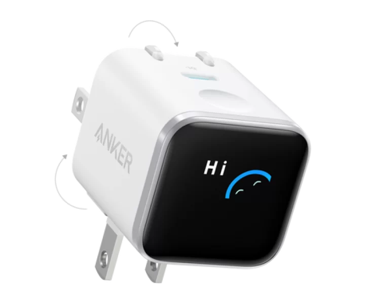 Anker Nano Charger (45W, Smart Display, 180° Foldable)