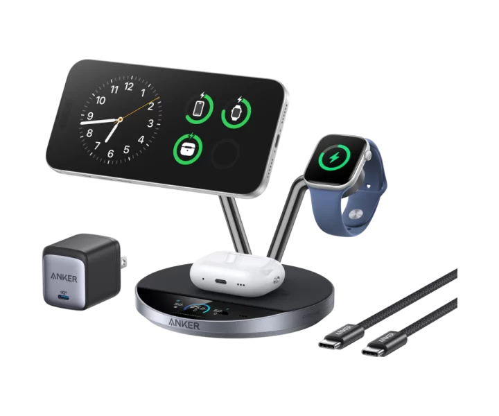 Anker Prime Wireless Charging Station (3-in-1, MagGo, AirCool, Dock Stand)