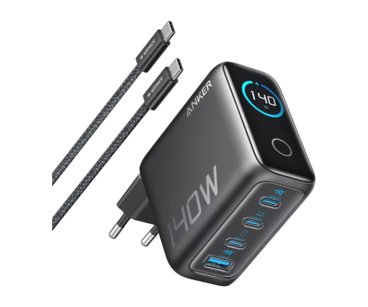 Anker Laptop Charger (140W, 4-Port, PD 3.1) with USB-C Cable