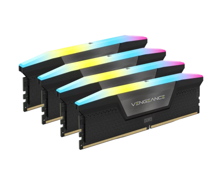 Corsair VENGEANCE® RGB 192GB (4x48GB) DDR5 DRAM Up To 5200MT/s CL38 Memory Kit — Black CMH192GX5M4B5200C38