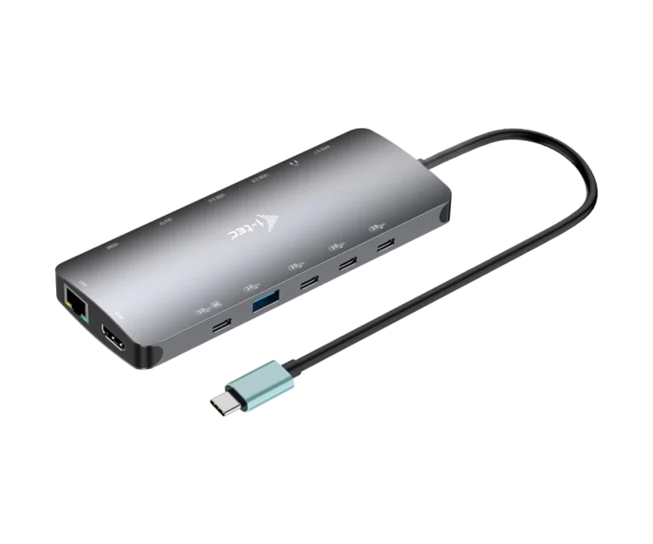 i-tec USB-C Metal Nano 3x Display Dock, 2x HDMI 1x USB-C video + Power Delivery 140W