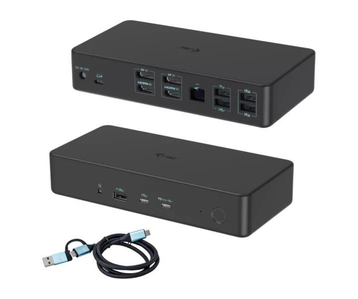 i-tec USB-A / USB-C / Thunderbolt Professional Dual 4K Display Docking Station Generation 2 + Power Delivery 100W