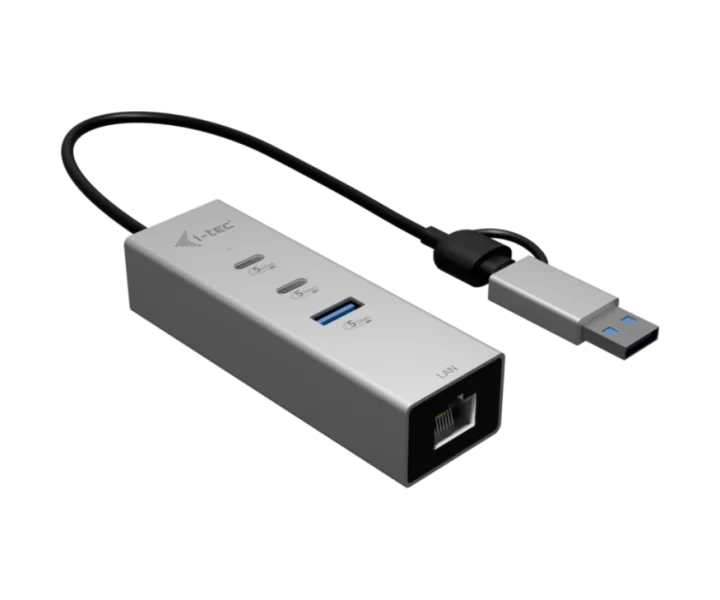 i-tec USB-C/USB-A Metal HUB 3 (2x USB-C, 1x USB-A) Port + 2.5GLAN