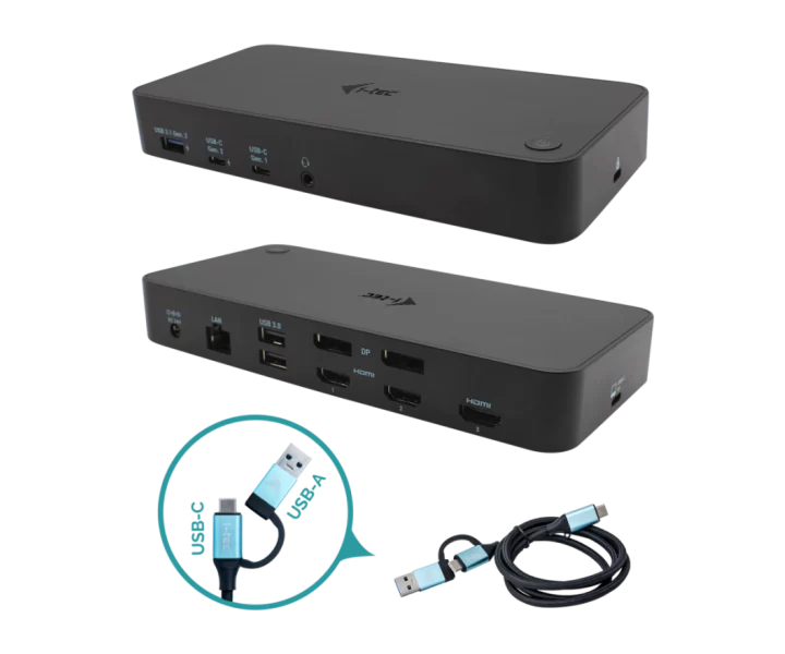 i-tec USB-A / USB-C / Thunderbolt, 3x 4K Docking Station + Power Delivery 100W