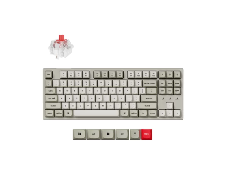 Keychron C1 Pro 8K QMK Wired Custom Mechanical Keyboard — RGB Backlight (Hot-swappable) / Keychron Super Red