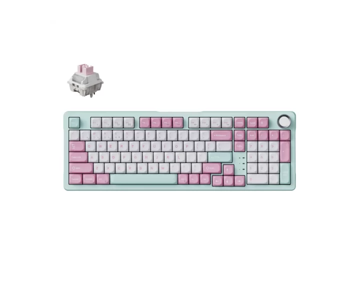 Keychron J3 SE QMK Wireless Mechanical Keyboard — Pink Blue / RGB Backlight (Hot-Swappable) / Keychron Sakura Milk