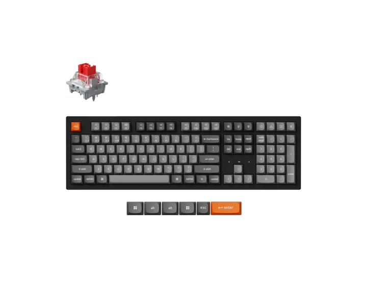 Keychron K10 Max QMK Wireless Mechanical Keyboard — Black / RGB Backlight (Hot-Swappable) / Keychron Apex Red