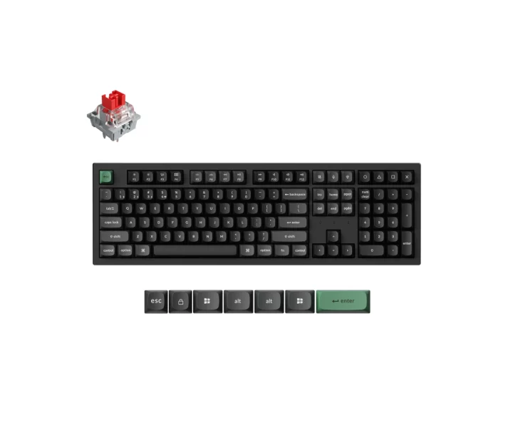 Keychron K10 Ultra 8K Wireless Custom Mechanical Keyboard — Fully Assembled / Black / Keychron Apex Switch - Red