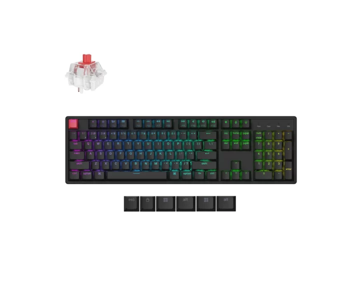 Keychron K10 QMK Wireless Mechanical Keyboard (Version 2) — RGB Backlight Aluminum Frame / Keychron Super Switch (Hot-Swappable) / Red