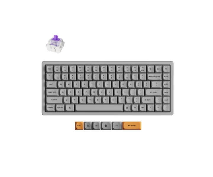 Keychron K2 HE Wireless Magnetic Switch Custom Keyboard - Concrete Edition — Concrete Edition / Gateron Double-Rail Magnetic Nebula Switch