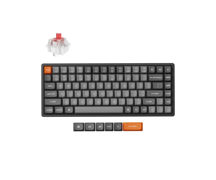 Keychron K2 Max QMK Wireless Mechanical Keyboard — Black / RGB Backlight Aluminum Frame (Hot-Swappable) / Keychron Super Red
