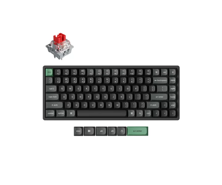 Keychron K2 Ultra 8K Wireless Custom Mechanical Keyboard — Fully Assembled / Black / Keychron Apex Switch - Red
