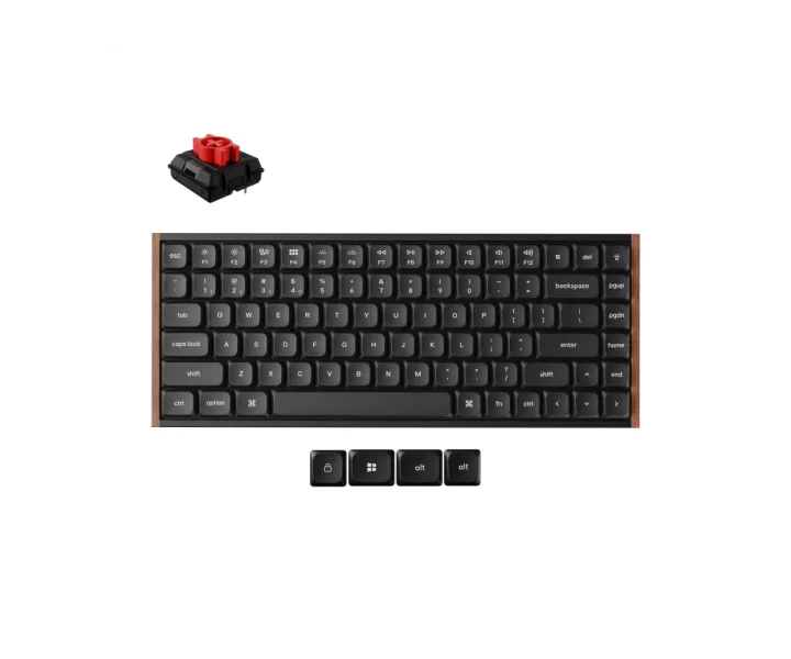 Keychron K3 Ultra 8K Wireless Custom Mechanical Keyboard — Fully Assembled / Black / Keychron Milk POM Red