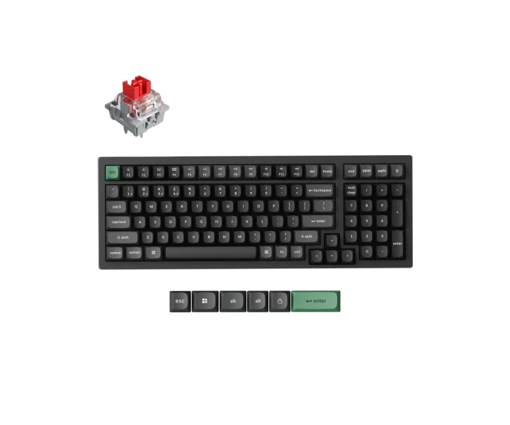Keychron K4 Ultra 8K Wireless Custom Mechanical Keyboard — Fully Assembled / Black / Keychron Apex Switch Red