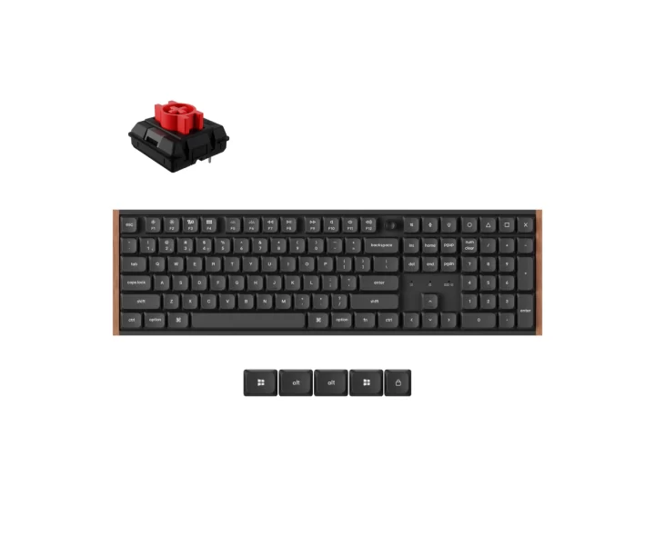 Keychron K5 Ultra 8K Wireless Custom Mechanical Keyboard — Fully Assembled / Black / Keychron Milk POM Switch - Red