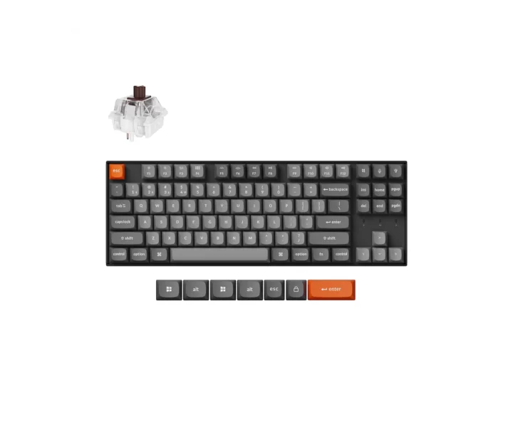 Keychron K8 Max QMK Wireless Mechanical Keyboard — Black / RGB Backlight (Hot-Swappable) / Keychron Super Brown
