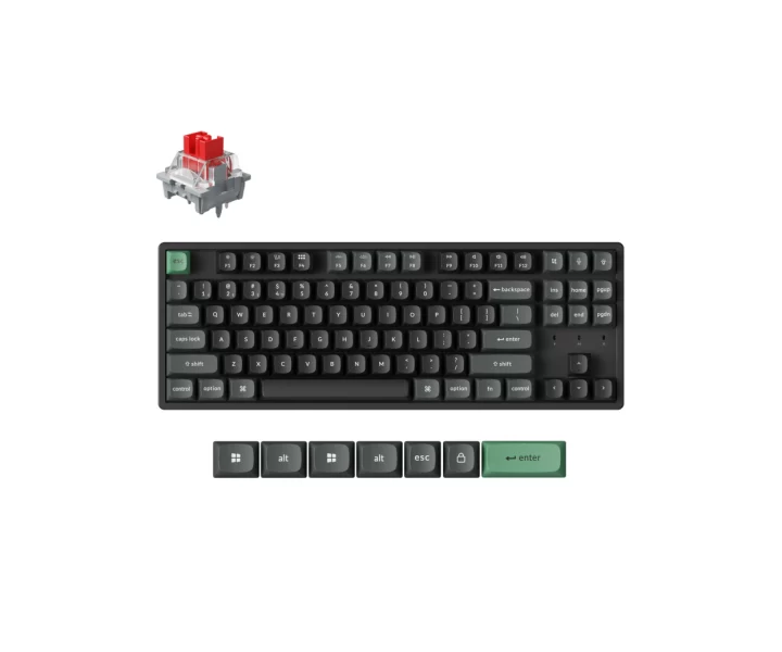 Keychron K8 Ultra 8K Wireless Custom Mechanical Keyboard — Fully Assembled / Black / Keychron Apex Switch - Red