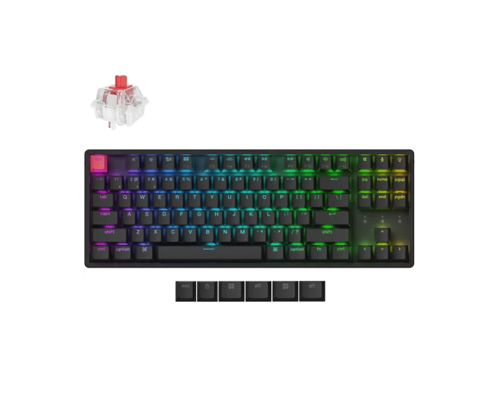 Keychron K8 QMK Wireless Mechanical Keyboard (Version 2) — RGB Backlight Aluminum Frame / Keychron Super Switch (Hot-Swappable） / Red
