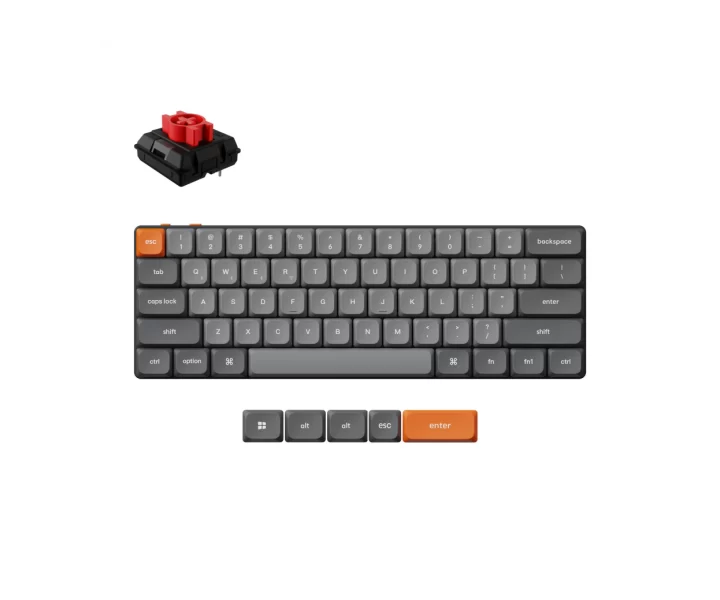 Keychron K9 Max QMK Wireless Custom Mechanical Keyboard — RGB Backlight / Keychron Milk POM Switch / Red