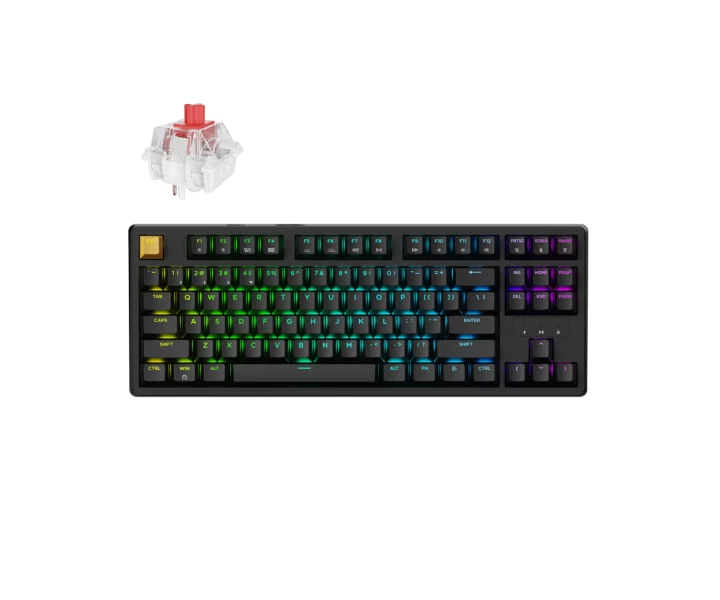 Keychron J4 QMK Wireless Mechanical Keyboard — Black / RGB Backlight (Hot-Swappable) / Keychron Super Red