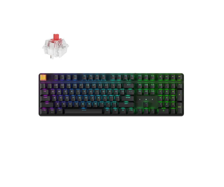 Keychron J5 QMK Wireless Mechanical Keyboard — Black / RGB Backlight (Hot-Swappable) / Keychron Super Red