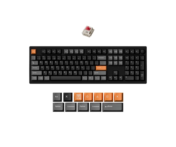 Keychron P6 Ultra 8K Wireless Custom Mechanical Keyboard — Fully Assembled Knob / Black / Keychron Silk POM Switch - Red