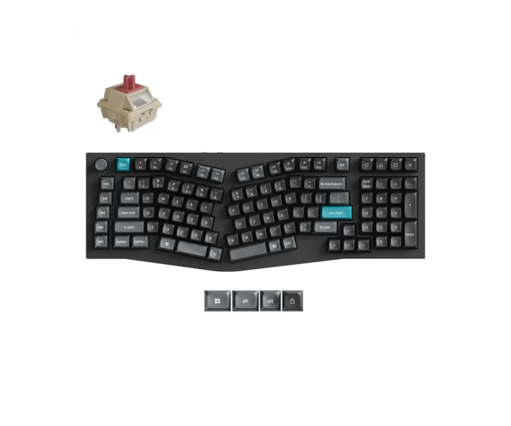 Keychron Q13 Ultra 8K Wireless Custom Mechanical Keyboard — Fully Assembled Knob / Black / Keychron Silk POM Switch - Red