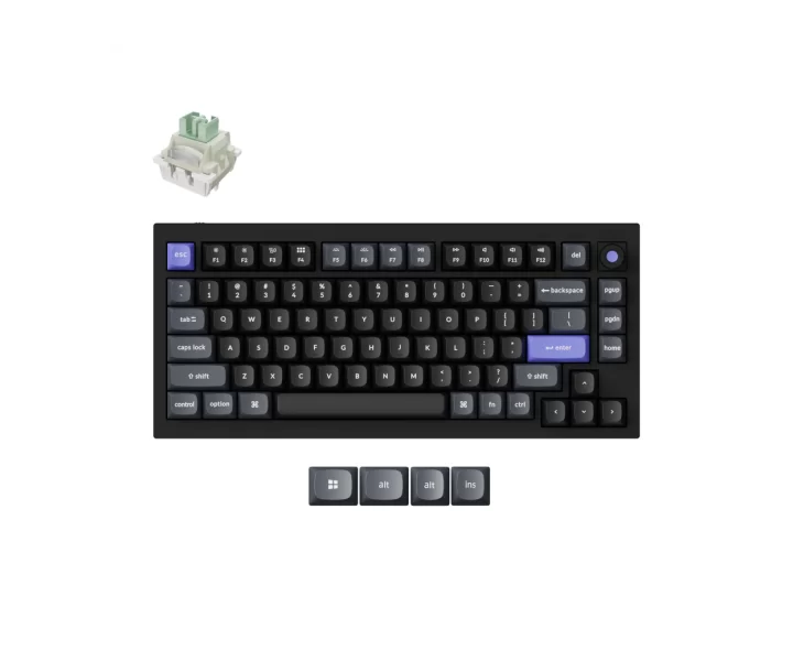 Keychron Q1 HE 8K Magnetic Switch Keyboard — Fully Assembled / Black / Keychron Ultra-fast Lime Magnetic Switch