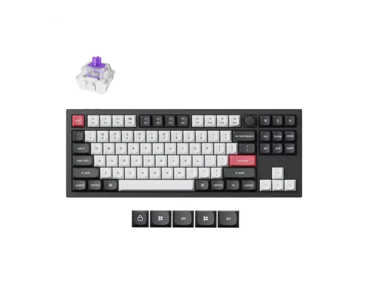 Keychron Q3 HE QMK Wireless Custom Keyboard — Fully Assembled Knob / Carbon Black / Gateron Double-Rail Magnetic Nebula Switch