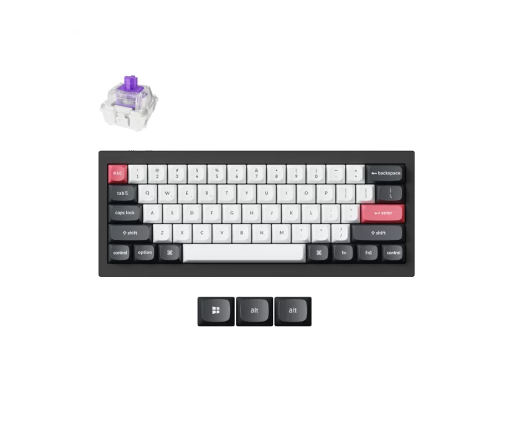 Keychron Q4 HE QMK Wireless Custom Keyboard — Fully Assembled Version / Carbon Black / Gateron Double-Rail Magnetic Nebula Switch