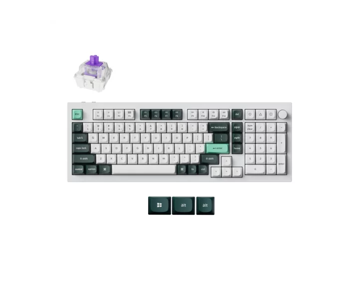 Keychron Q5 HE QMK Wireless Custom Keyboard — Fully Assembled Knob / Shell White / Gateron Double-Rail Magnetic Nebula Switch