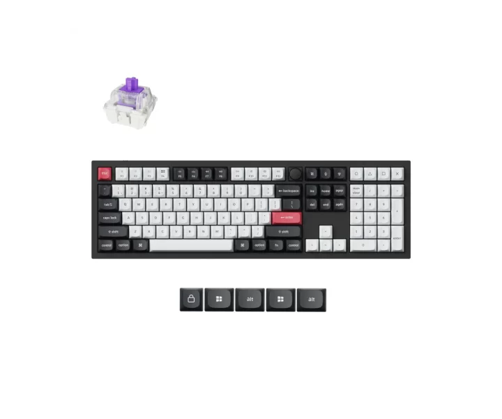 Keychron Q6 HE QMK Wireless Custom Keyboard — Fully Assembled Knob / Carbon Black / Gateron Double-Rail Magnetic Nebula Switch
