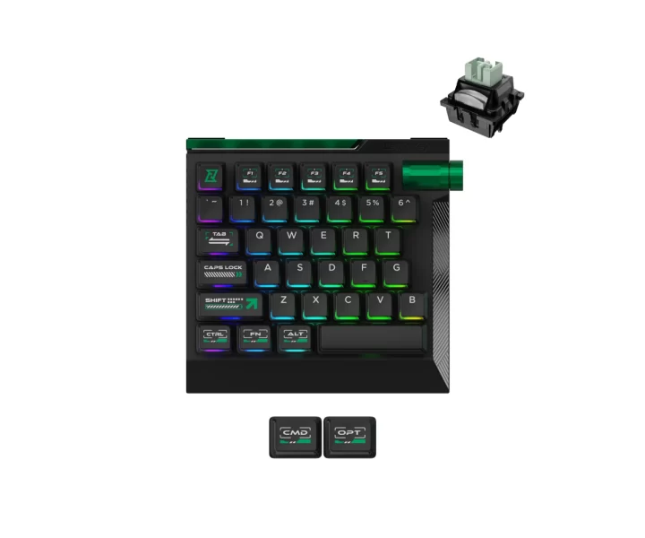 Lemokey L0 HE One Handed Magnetic Switch Gaming Keyboard — Fully Assembled Knob / Cyber / Lemokey Ultra-fast Lime Magnetic Switch