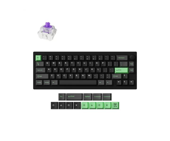 Lemokey P2 HE Wireless Magnetic Switch Custom Gaming Keyboard — Fully Assembled Knob / Black / Gateron Double-Rail Magnetic Nebula Switch