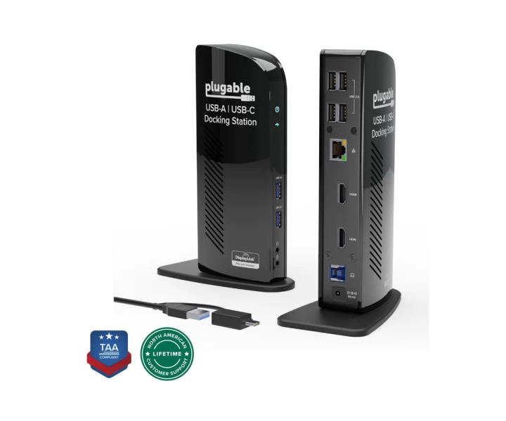 Plugable Universal Dual Monitor Docking Station, TAA Compliant - UD-3900