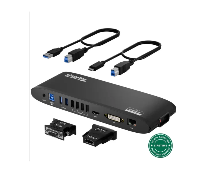 Plugable Universal Dual Monitor Docking Station for Dell, HP, Lenovo, Macbook