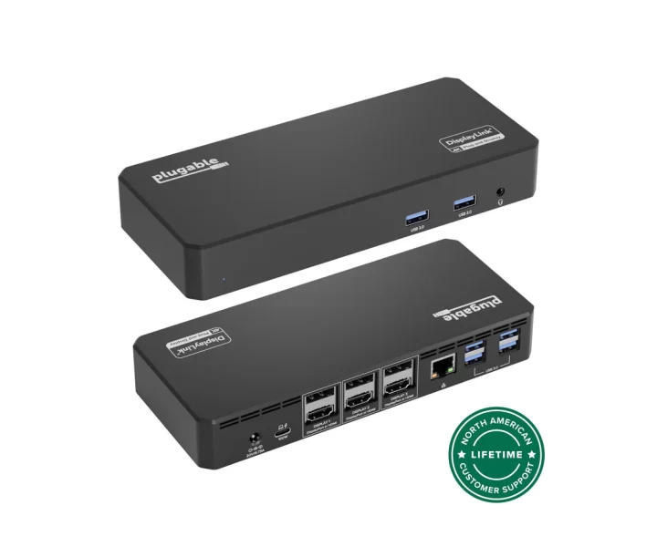 Plugable USB-C Docking Station, 4K Triple Monitors, 100W Laptop Charging