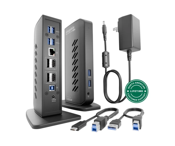 Plugable Universal Docking Station for Dual 4K Monitors