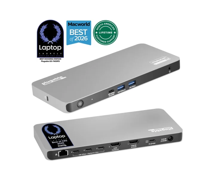 Plugable USB-C 5-Display Docking Station with HDMI 2.1 and 140W charging