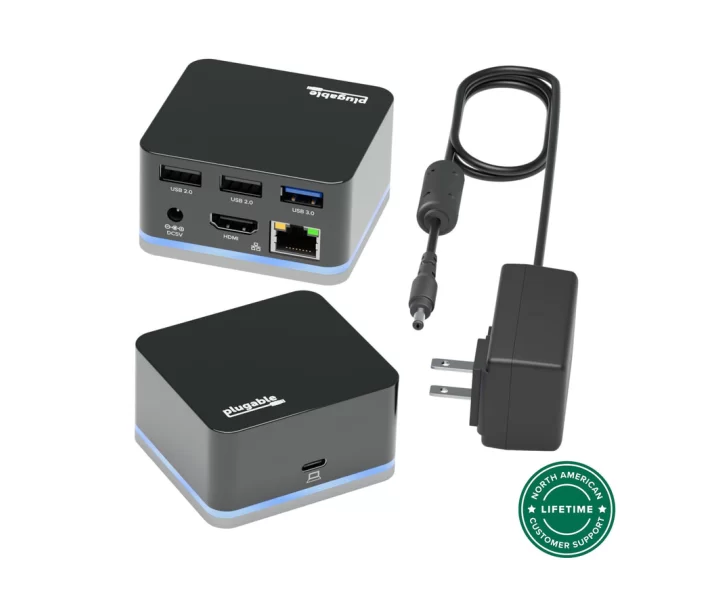 Plugable USB-C Laptop Dock for Portable Work Stations