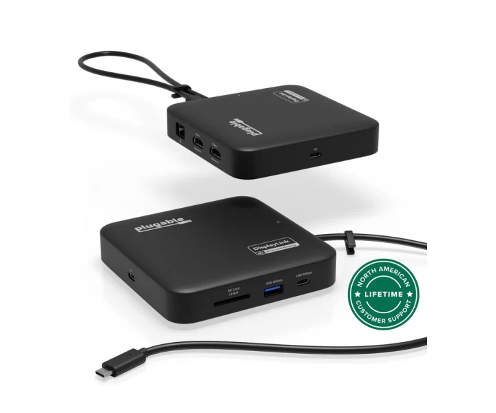 Plugable USB-C Dual HDMI Docking Station, 100W Pass Through Charging