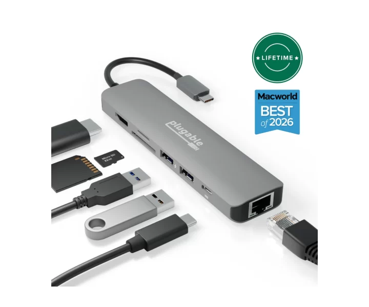 Plugable USB-C 7-in-1 Hub with Ethernet