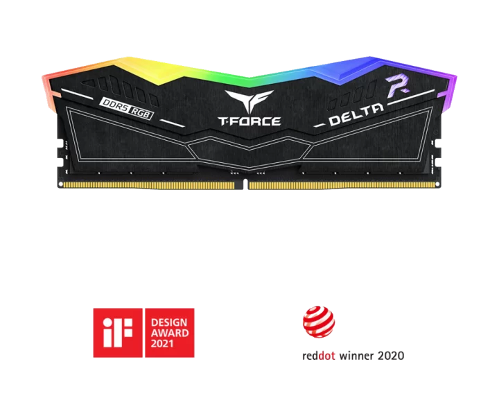 TEAMGROUP DELTA RGB DDR5 DESKTOP MEMORY BLACK 16GB(1x16GB) 5600MHz CL36 FF3D516G5600HC36B01