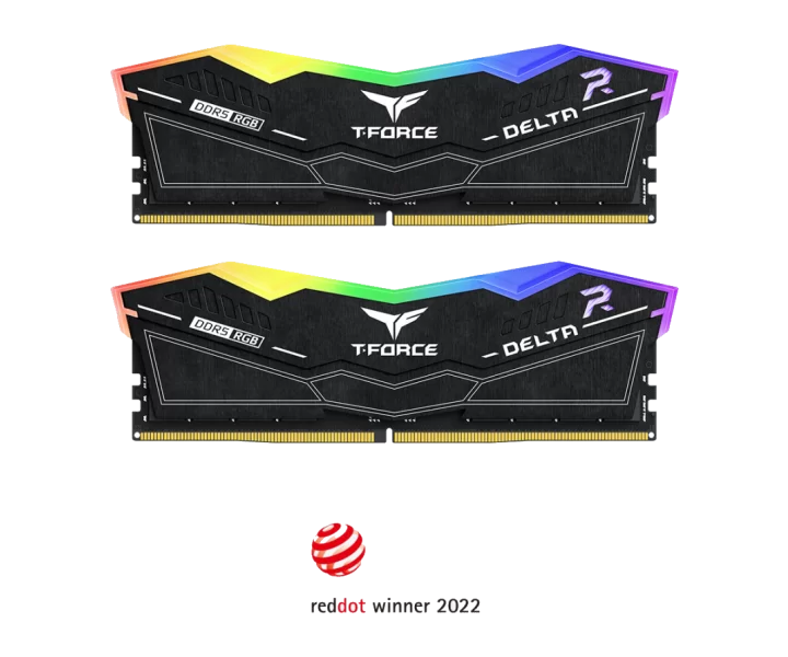 TEAMGROUP DELTA RGB DDR5 DESKTOP MEMORY BLACK 96GB(2x48GB) 6400MHz CL30 FF3D596G6400HC30EDC01