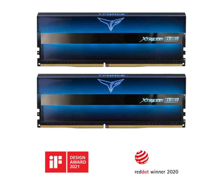TEAMGROUP XTREEM ARGB DDR4 DESKTOP MEMORY BLUE 16GB(2x8GB) 5333MHz CL22 TF10D416G5333HC22ADC01