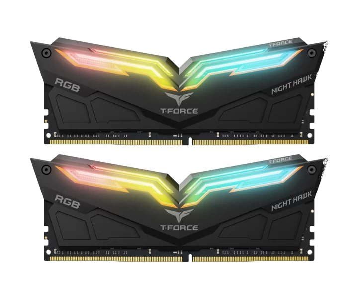 TEAMGROUP NIGHT HAWK RGB DDR4 DESKTOP MEMORY Gen1 BLACK 64GB(2x32GB) 3200MHz CL16 TF1D464G3200HC16CDC01