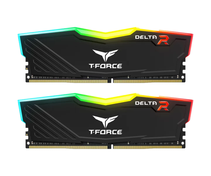 TEAMGROUP DELTA RGB DDR4 DESKTOP MEMORY BLACK 64GB(2x32GB) 3000MHz CL16 TF3D464G3000HC16CDC01