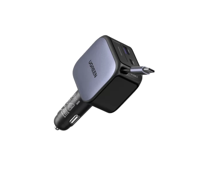 UGREEN Nexode Car Charger 60W with Retractable USB-C Cable