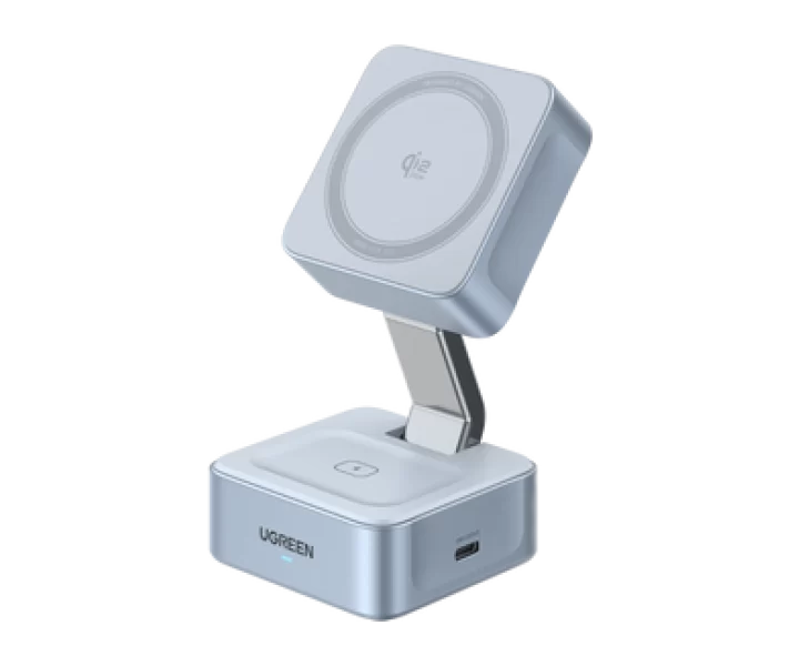 UGREEN MagFlow 2-in-1 Magnetic Wireless Charger (Qi2 25W, MagSafe-Compatible)