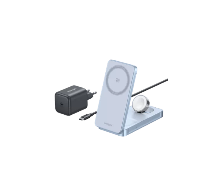 UGREEN MagFlow 3-in-1 Magnetic Wireless Charger (Qi2 25W, MagSafe-Compatible)